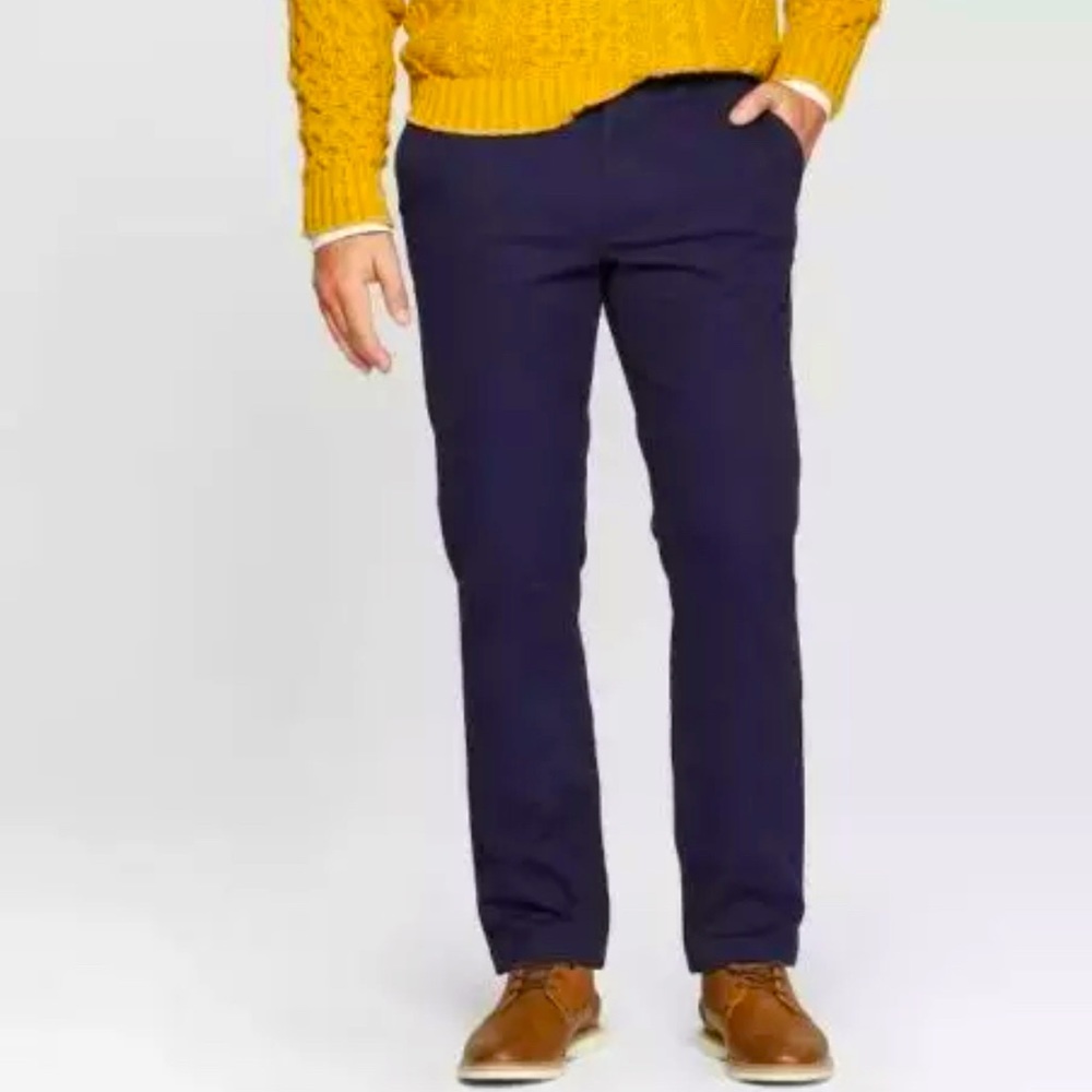 Men’s Athletic Chinos in Navy Blue